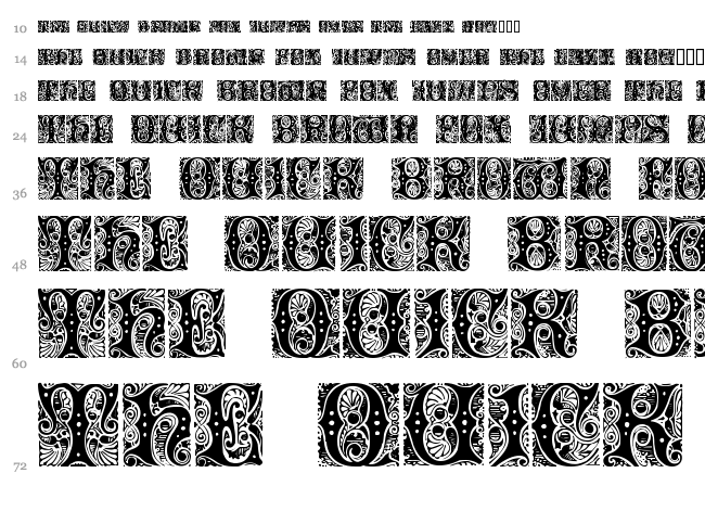 Cheshire Initials font waterfall